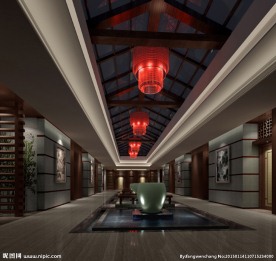 会所走廊效果图