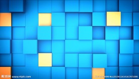 凹凸变化蓝色方块背景墙