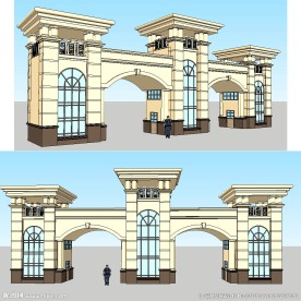 欧式景观大门sketchup模
