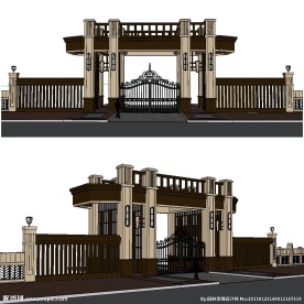 欧式小区居住区大门入口模型