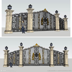 欧式铁艺门草图大师SU模型