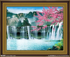流水生财风景画