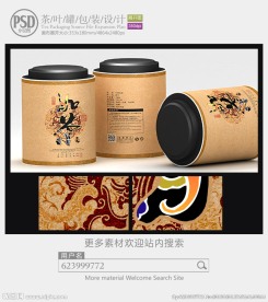 中国风茶叶罐子包装设计展开图