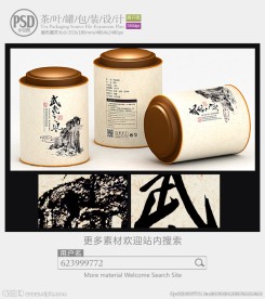 武夷岩茶罐子包装设计展开图