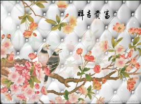 富贵吉祥 玉兰鸟背景