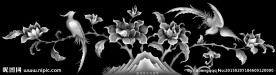 花鸟灰度图