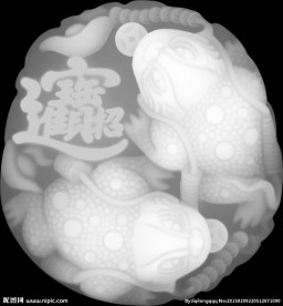 双貔貅灰度图