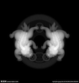 双招财貔貅灰度图