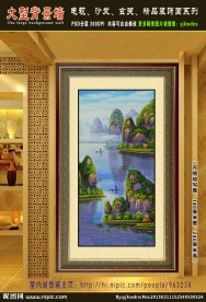 风景油画 桂林山水 玄关风景画