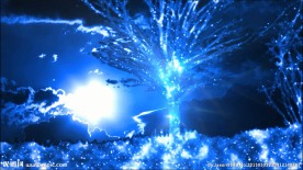 精灵树蓝色树生长舞台晚会背景