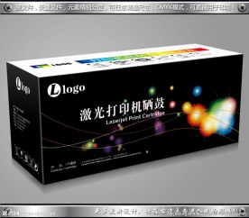黑色炫彩硒鼓包装展开图
