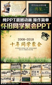 十年复古同学聚会ppt模版图片