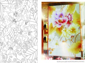 虞美人 艺术玻璃