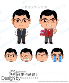 卡通老板CEO矢量造型图