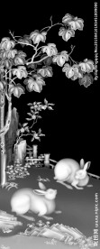 兔子花鸟灰度图