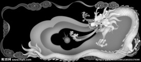 龙茶盘灰度图