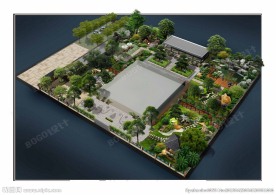 大别墅庭院鸟瞰图