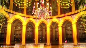 欧美大气金色大厅花瓣飞舞