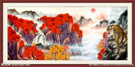 国画风景 老虎下山