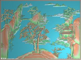 山水精雕图