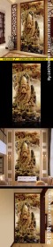 老寿星玉雕玄关背景墙