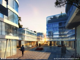 建筑内街效果图