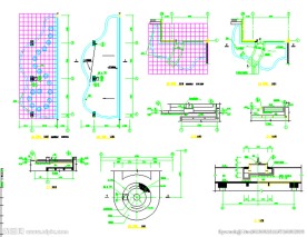 水池喷泉平立剖