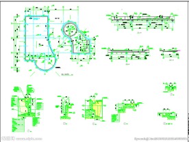 游泳池、戏水池平立剖详图