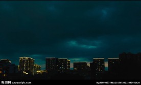 云海涌动 城市灯光 高清