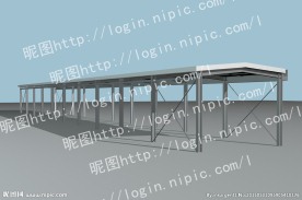 厂区车间框架防雨棚设计效果图