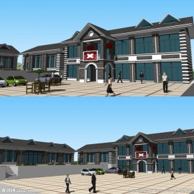 农家乐院建筑草图大师SU模型