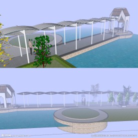 水榭长廊草图大师SU模型