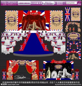 英伦风主题婚礼设计 婚礼效果图