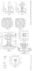四角凉亭建筑CAD图