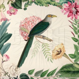 分层复古花环手绘花卉装饰画