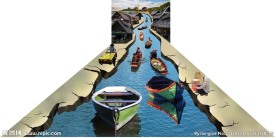 泰国水上市场3D立体画