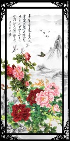 花鸟玄关背景墙