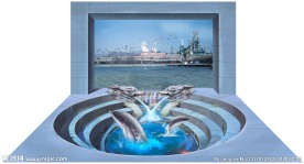 海豚3D立体画
