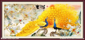 孔雀牡丹图