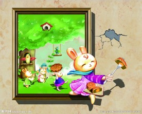 兔子送月饼3D画