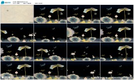 蝴蝶荷花金鱼阳伞亭子LED背景