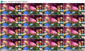 喜庆牡丹花开民歌民族舞蹈led