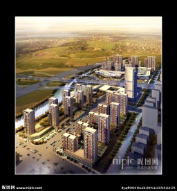 高层建筑规划鸟瞰图