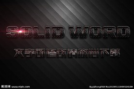 金属网格纹理效果3D立体字