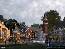 英式 别墅效果图（精细分层）