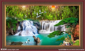 迎客松山水风景