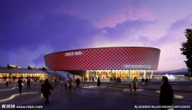 商业广场效果图（精细分层）