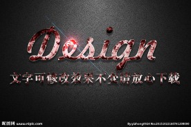 布质纹理效果3D立体字