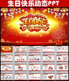 动态音乐生日快乐PPT模板