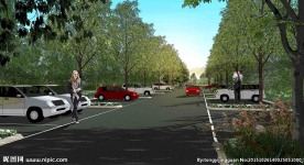 生态停车场景观效果图